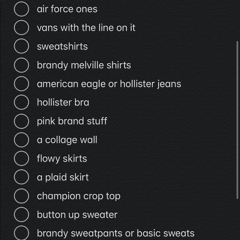 Here’s some things i’m looking for!